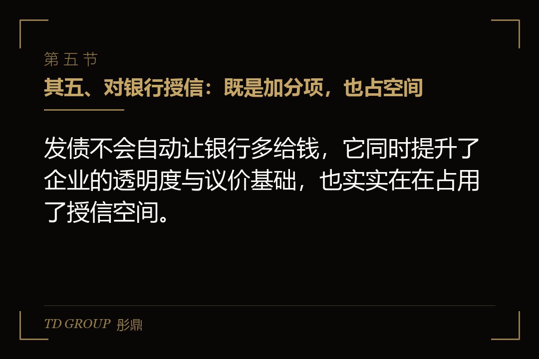 其五、对银行授信:既是加分项,也占空间
