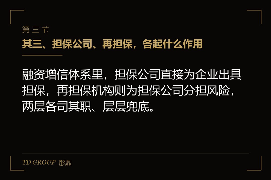 其三、担保公司、再担保，各起什么作用