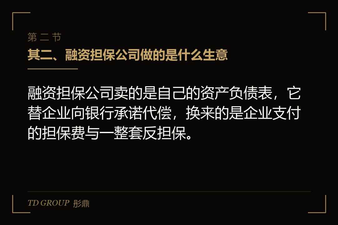 其二、融资担保公司做的是什么生意