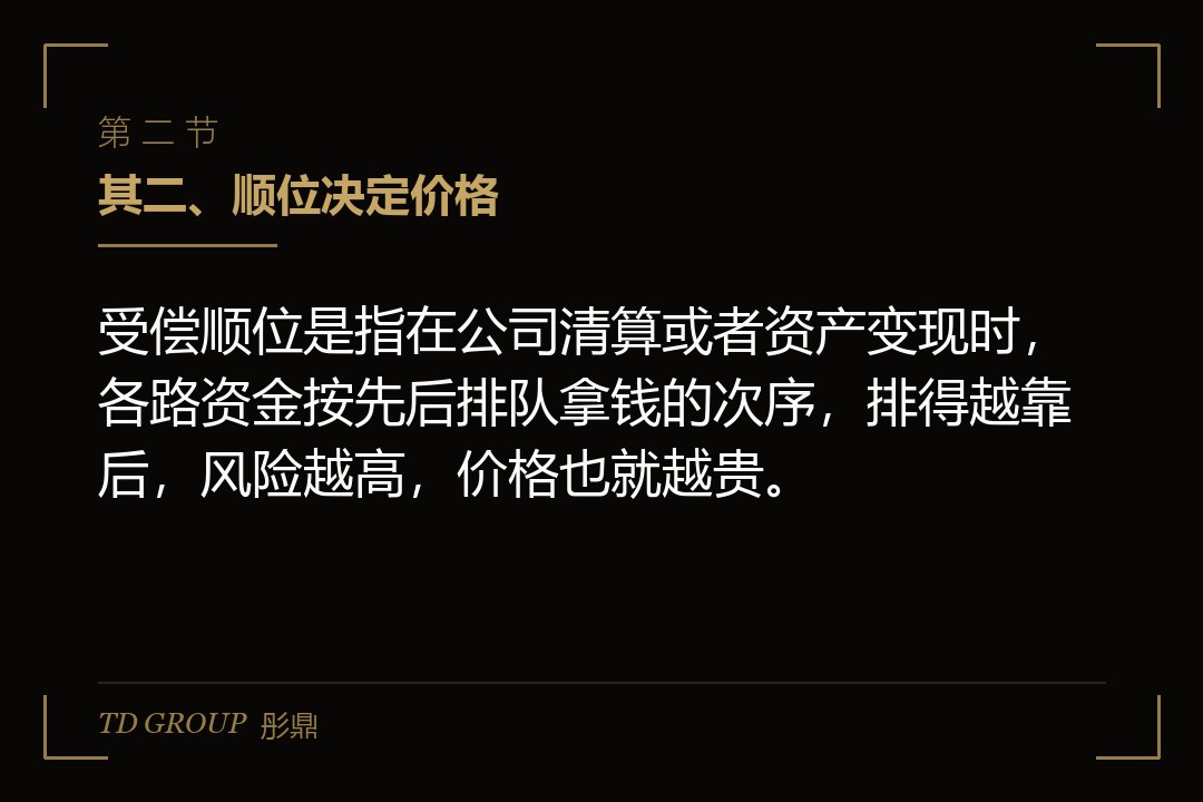 其二、顺位决定价格